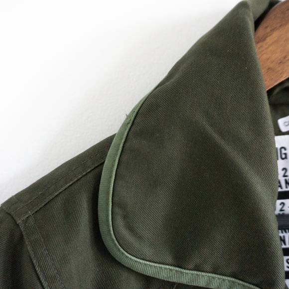 Olive Green Padded Moto Fall Jacket - Picture 4 of 8
